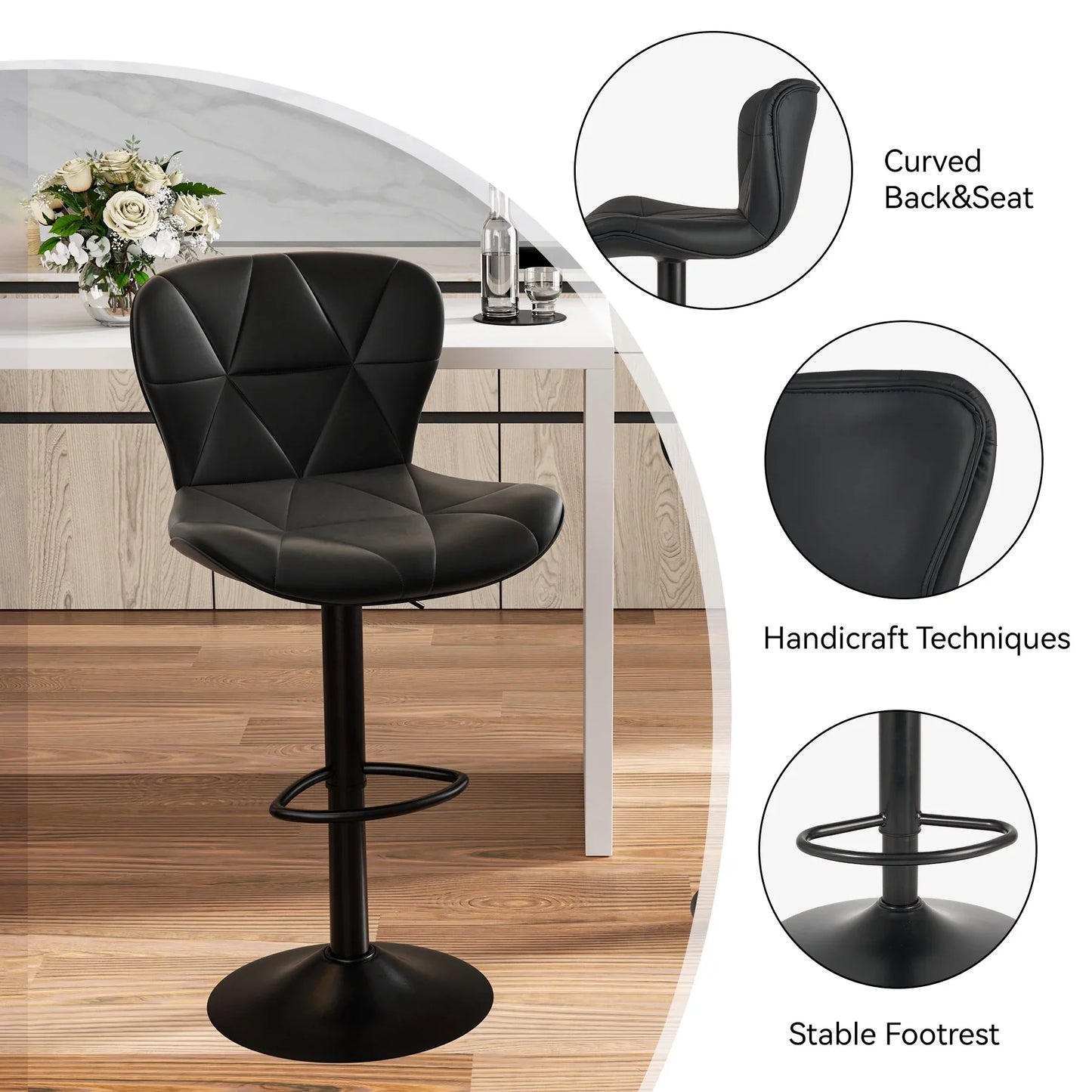 Bar Stools Adjustable Swivel Bar Stools