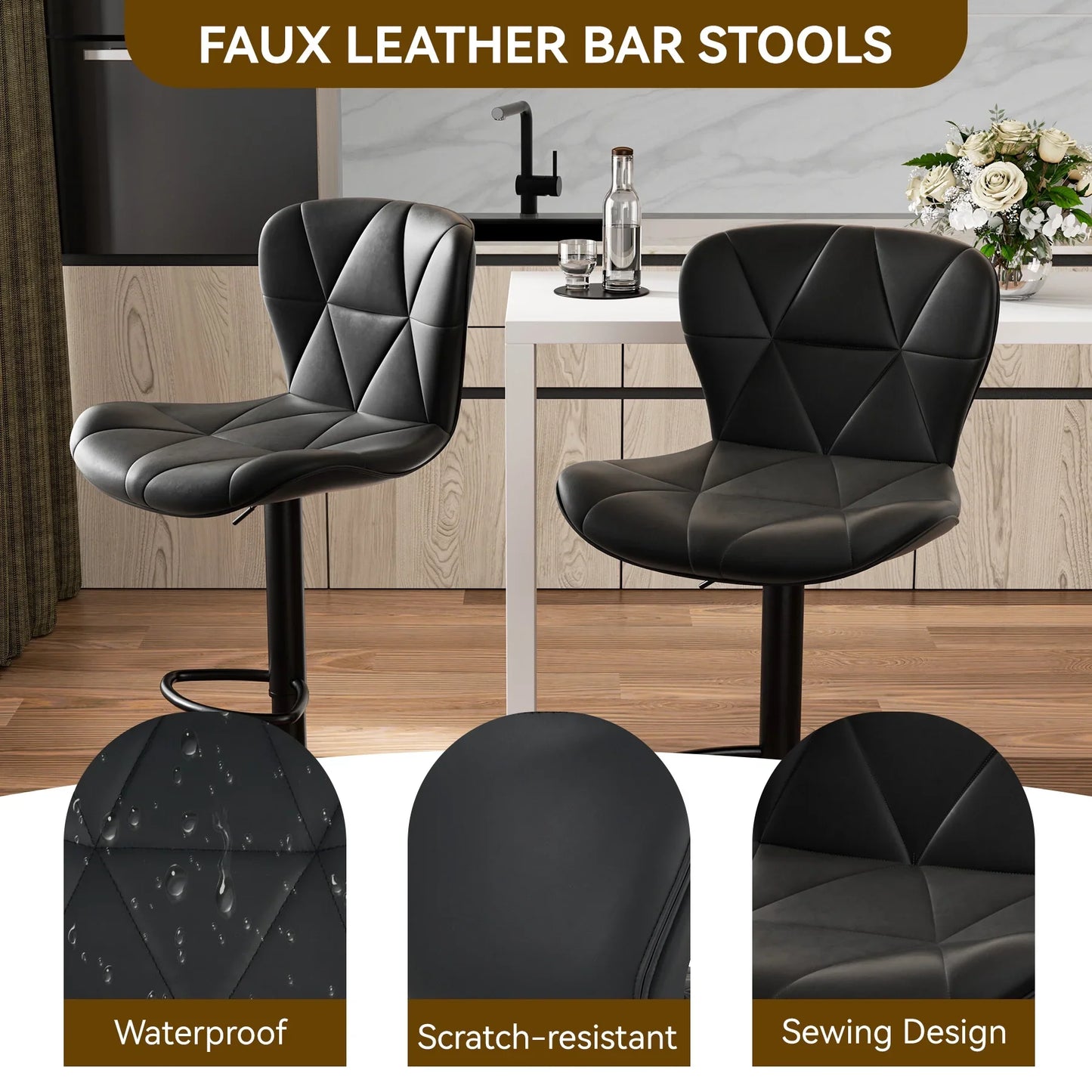 Bar Stools Adjustable Swivel Bar Stools