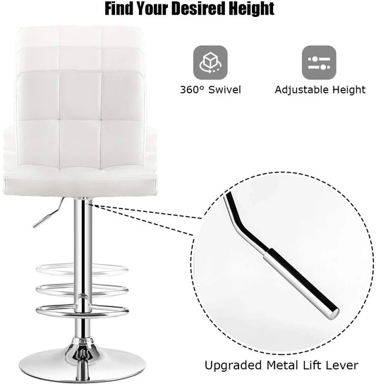 Bar Stools With Pu Leather Height Adjustable Bar Stools