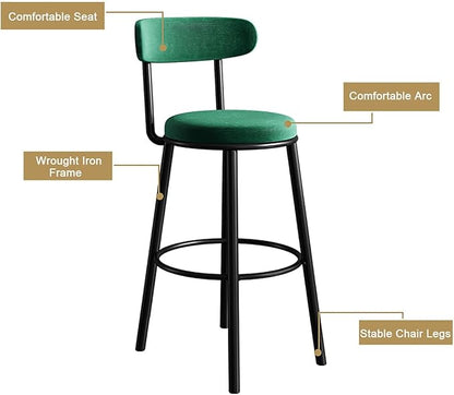 Bar Stools Velvet Kitchen Stool Green