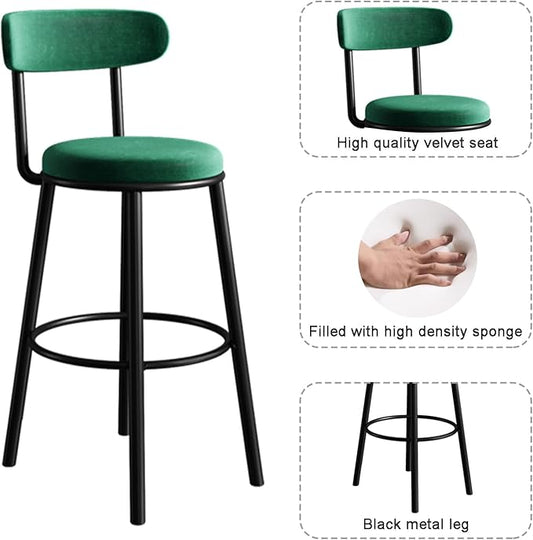 Bar Stools Velvet Kitchen Stool Green