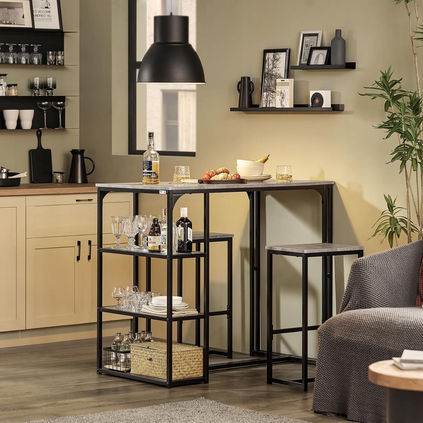 Bar Table Set with Bar Stools Chairs