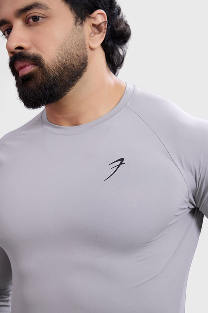 Bare Nylon Fullsleeves T-shirt Light Grey