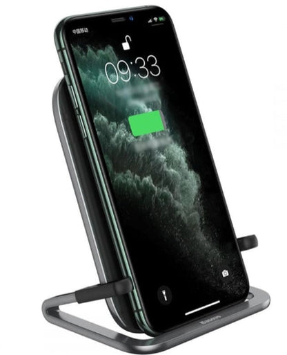 Baseus Rib Horizontal and Vertical Holder Wireless Charger Stand 15W Black
