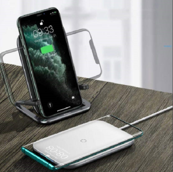 Baseus Rib Horizontal and Vertical Holder Wireless Charger Stand 15W Black