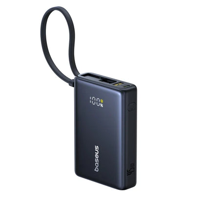 Baseus 10000mAh 45W Fast Charge Power Bank with Built-in Type-C Cable