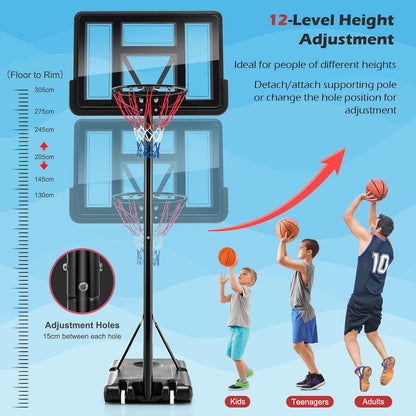 Basketball Hoop with stand height adjustable Hoop 3.05m