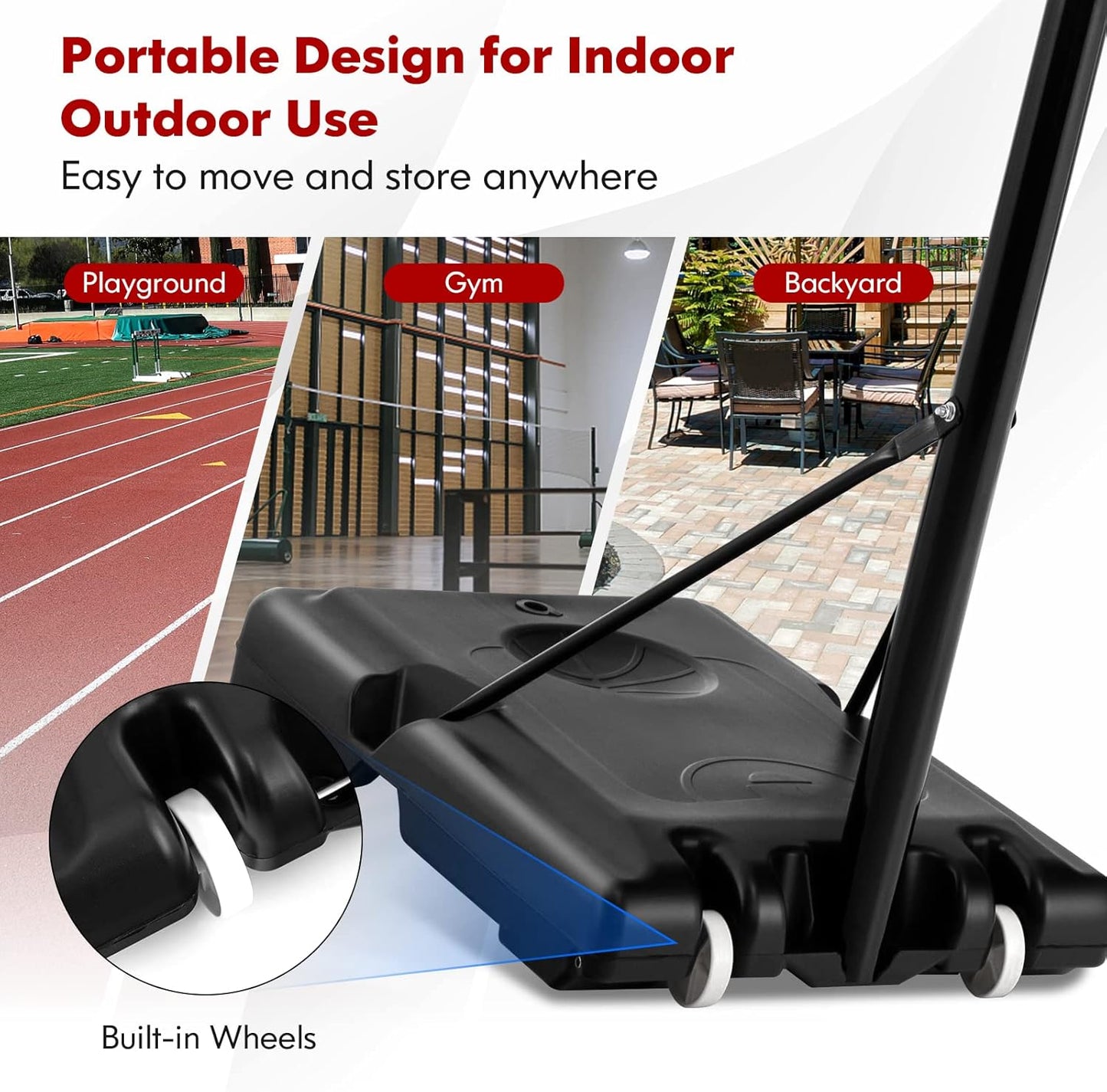 Basketball Hoop with stand height adjustable Hoop 3.05m