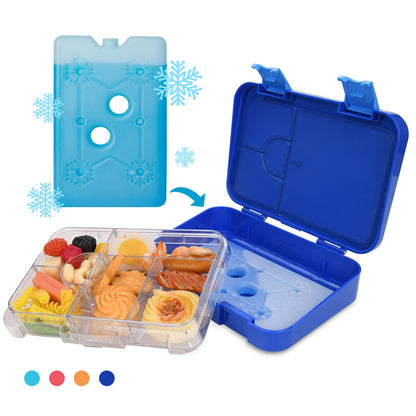 Kids Bento Lunch Boxes with Removable Ice Pack Blue