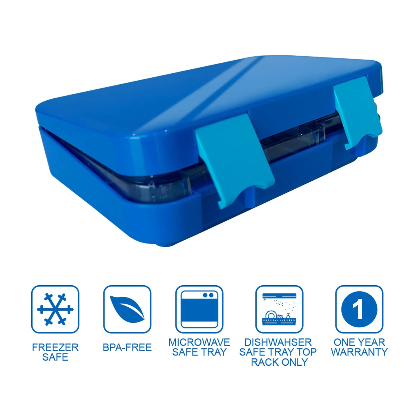 Kids Bento Lunch Boxes with Removable Ice Pack Blue