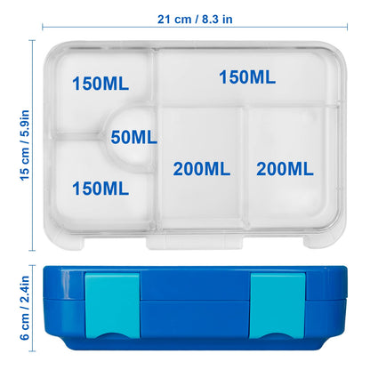 Kids Bento Lunch Boxes with Removable Ice Pack Blue
