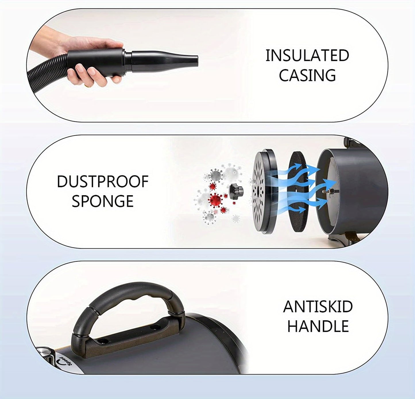 Pet Hair Dryer Grooming Blower Black