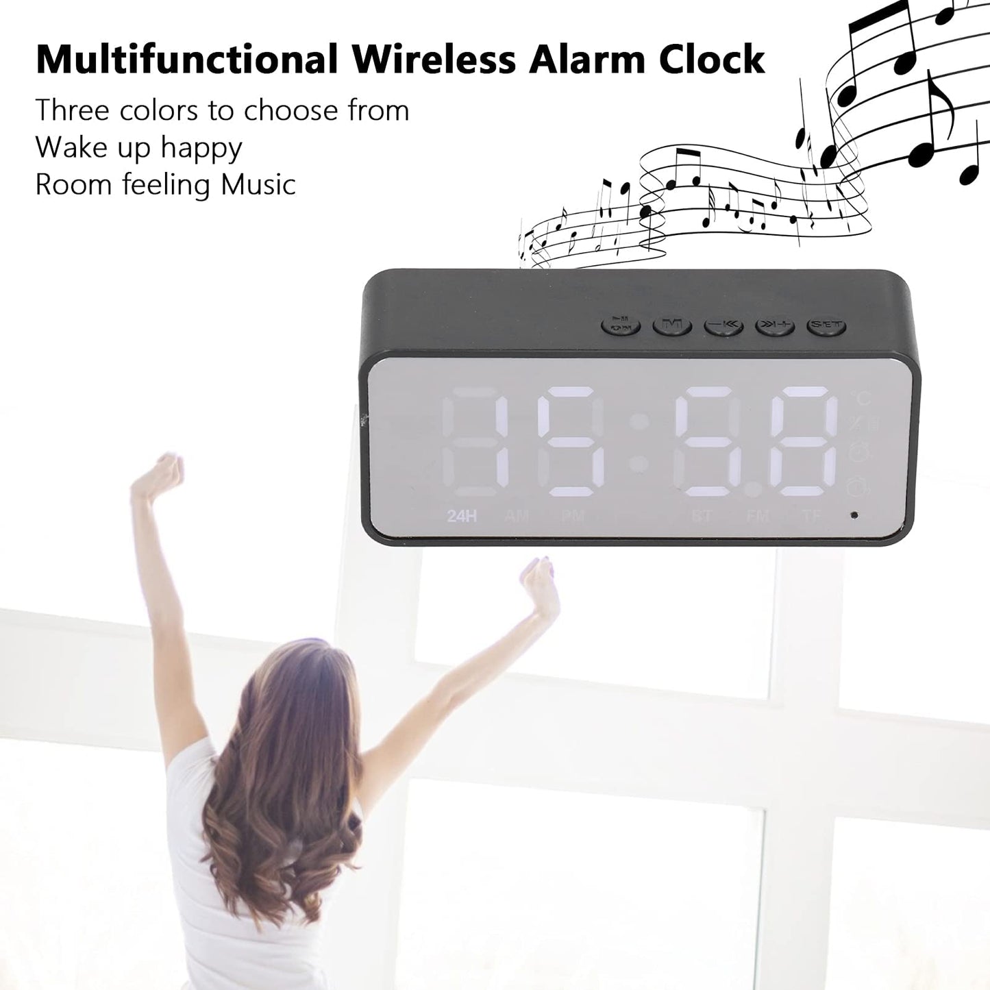 Digital Smart Alarm Clock With Bluetooth Speaker
