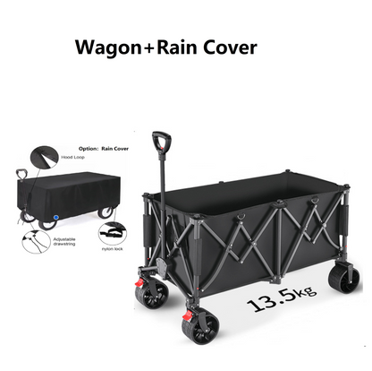Heavy Duty Collapsible Trolley,Wagon Cart – Extra Large 260L, All-Terrain Wheels LJ1113