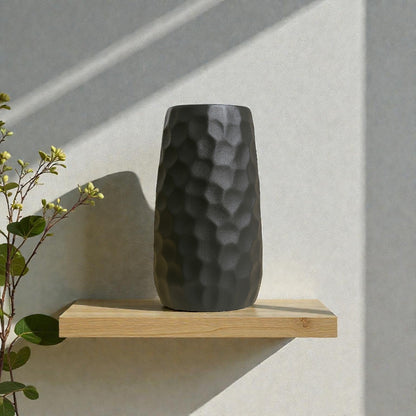 Frankly Cotton Ceramic Tall Hammered Vase