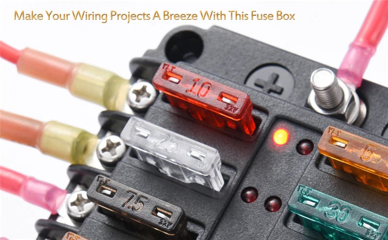 12 Circuit Negative Bus Blade Fuse Block