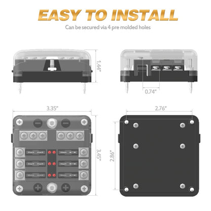 6 Circuit Negative Bus Blade Fuse Block