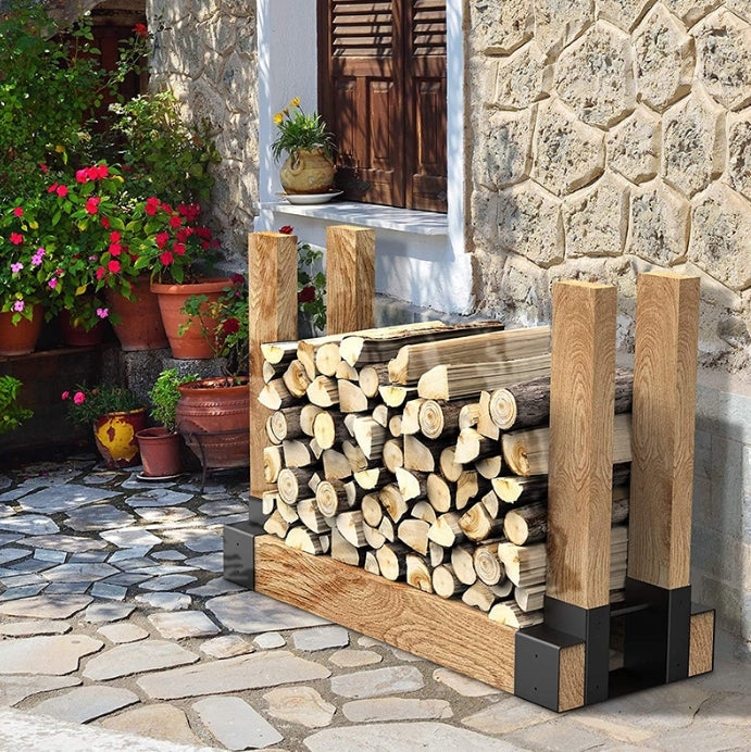 Firewood Rack Brackets, Heavy Duty Log Racks for Wood Storage