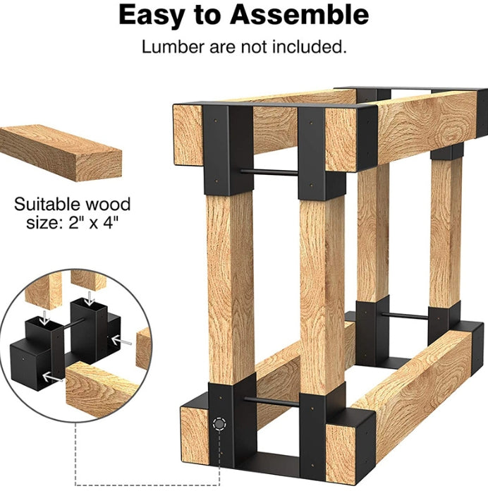 Firewood Rack Brackets, Heavy Duty Log Racks for Wood Storage