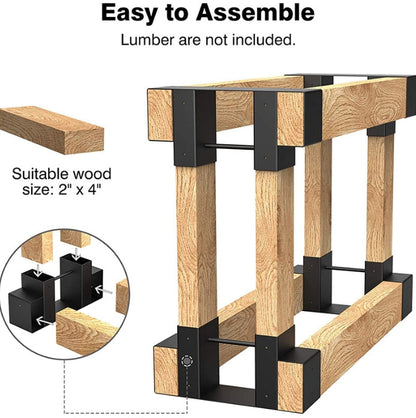 Firewood Rack Brackets, Heavy Duty Log Racks for Wood Storage
