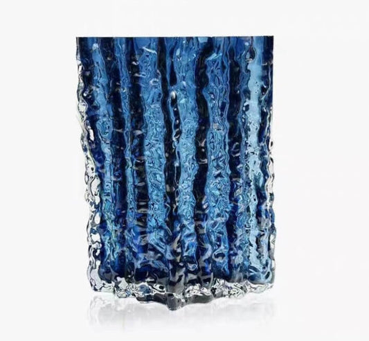 Blue Glacier Style Glass Vase