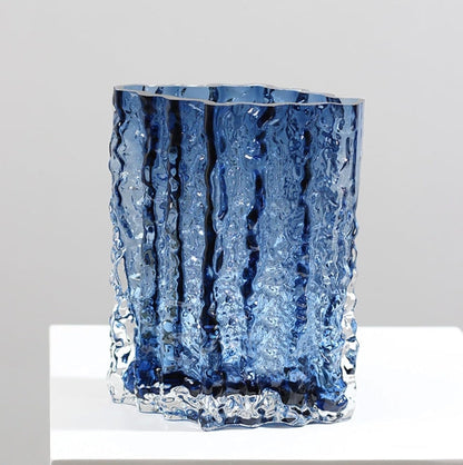 Blue Glacier Style Glass Vase