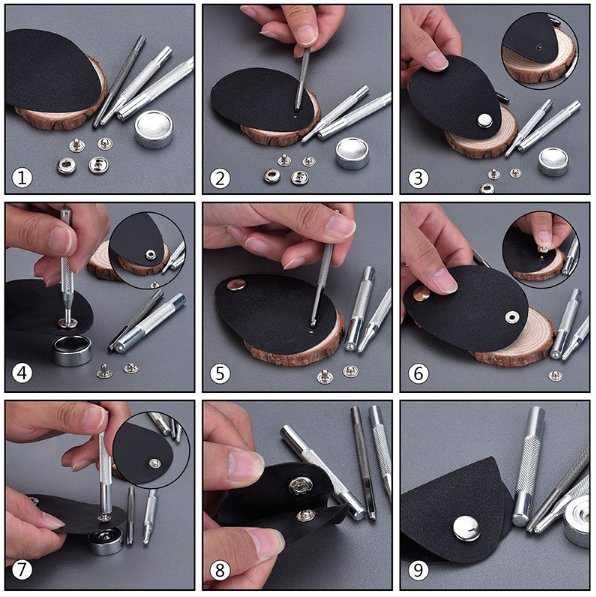120Sets Leather Snaps Button Kit - 0.49 inch Metal Button,6 Color Snap