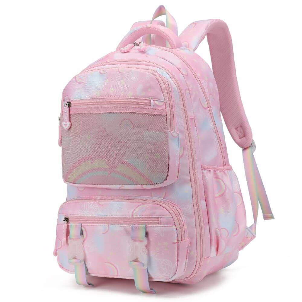 kids Backpack & Girls School Bags | Rainbow Butterfly | Pink & Purple