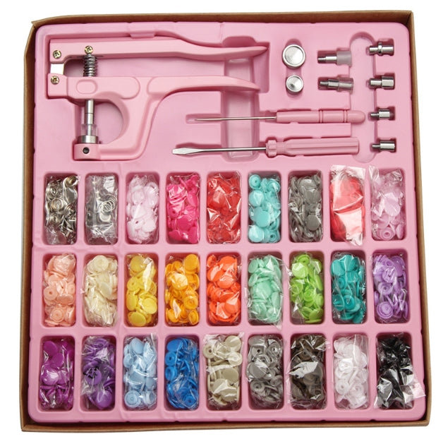 Plastic and Metal Snap Buttons with Snaps Pliers Set for Sewing and Crafting B