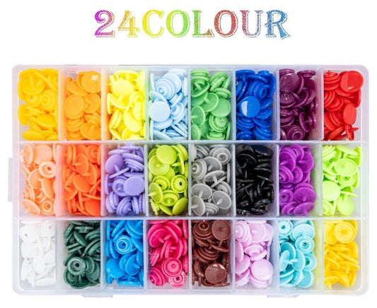 360pcs T5 Snap Button for Clothing/Crafting and Storage Box Organizer 24 Colors
