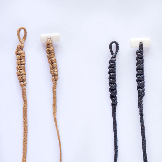Braid Cords with Bone Toggles -C2 Black / Fine (1.2mm)