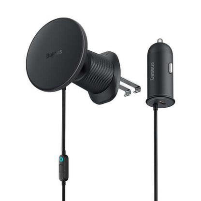 Baseus 15W Wireless Charging Magnetic Phone Holder with 25W USB-C Car Charger