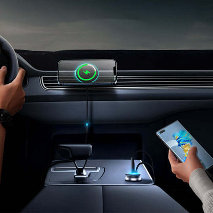 Baseus 15W Wireless Charging Magnetic Phone Holder with 25W USB-C Car Charger