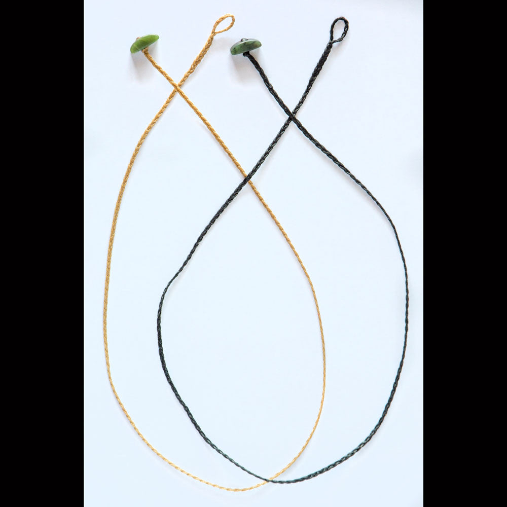 Plaited Cords with Jade Toggles -C5 Natural/Tan