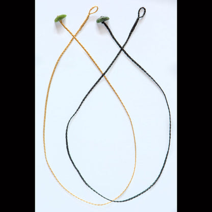 Plaited Cords with Jade Toggles -C5 Natural/Tan