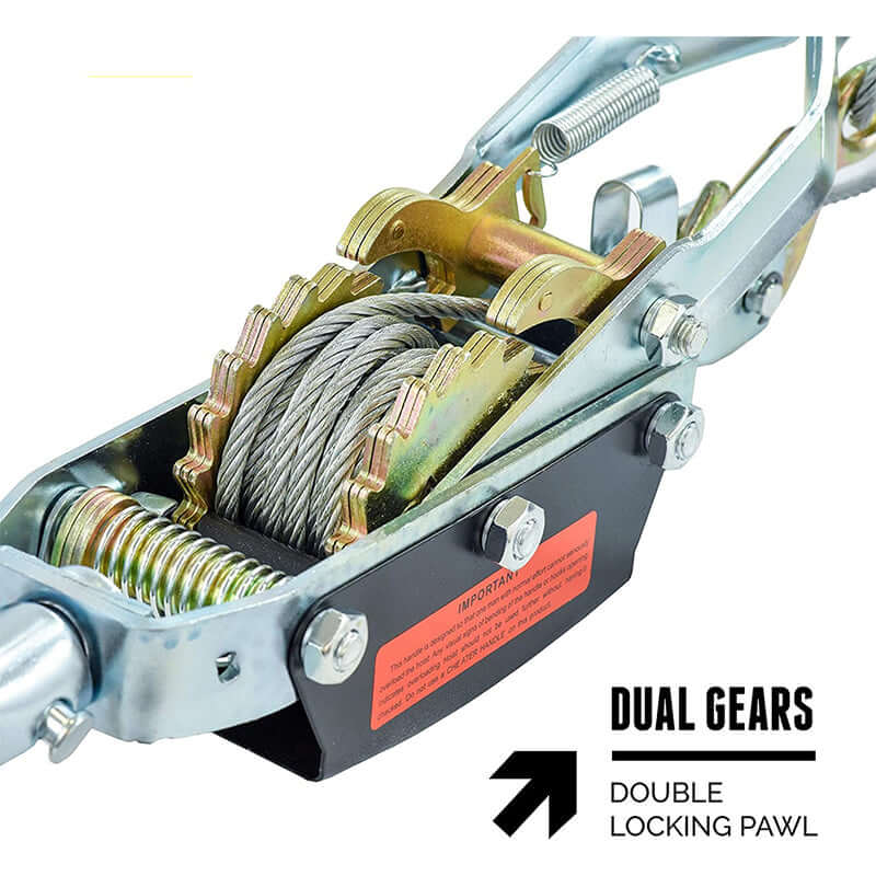 Dual gear ratchet puller