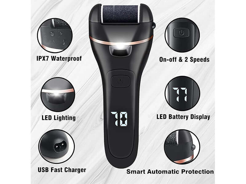 Electric callus remover with LCD display