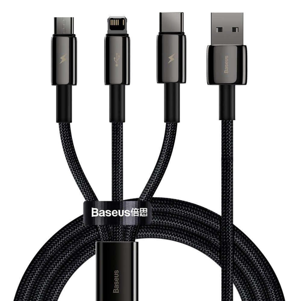 3 in 1 USB To Lightning / Micro USB / Type-C Multi 3.5A Fast Charging Cable 1.5M