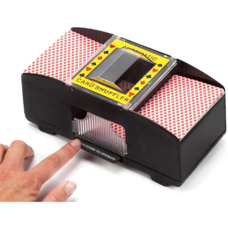 Battery powered card shuffler