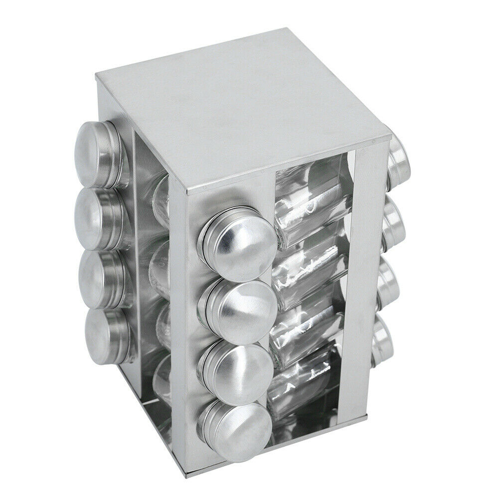 Spice Rack Stand Carousel Rotating Spice Rack Stand Glass 16 Jars