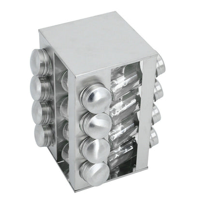 Spice Rack Stand Carousel Rotating Spice Rack Stand Glass 16 Jars