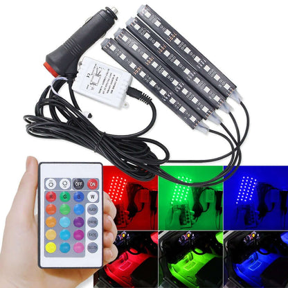 LED strips installed in car