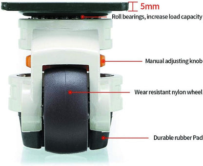 Caster wheel with adjustable height