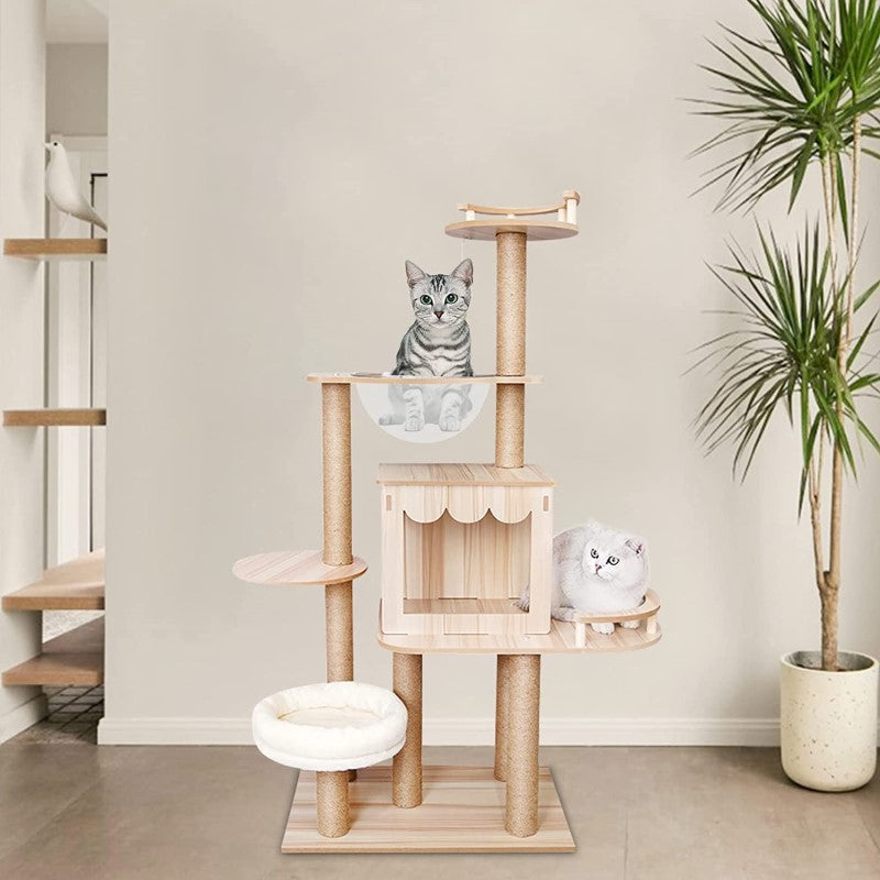 Cat Tree House Multi-Level Cat Tree House Condo with Hammock & Toys
