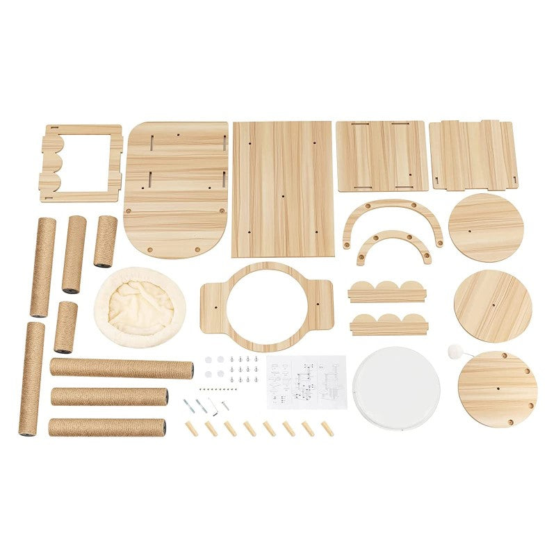 Cat Tree House Multi-Level Cat Tree House Condo with Hammock & Toys