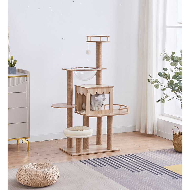 Cat Tree House Multi-Level Cat Tree House Condo with Hammock & Toys