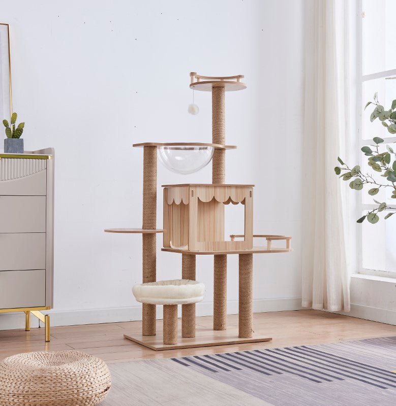 Cat Tree House Multi-Level Cat Tree House Condo with Hammock & Toys