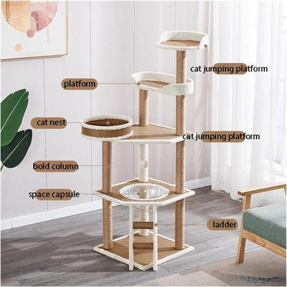 Cat Tree House Scratching Post Condo