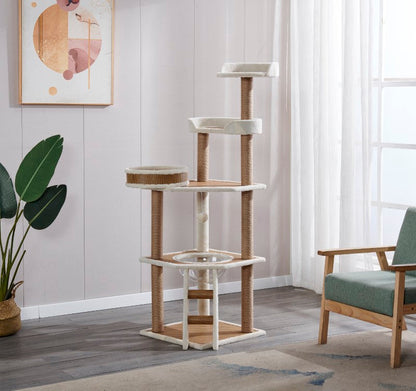 Cat Tree House Scratching Post Condo