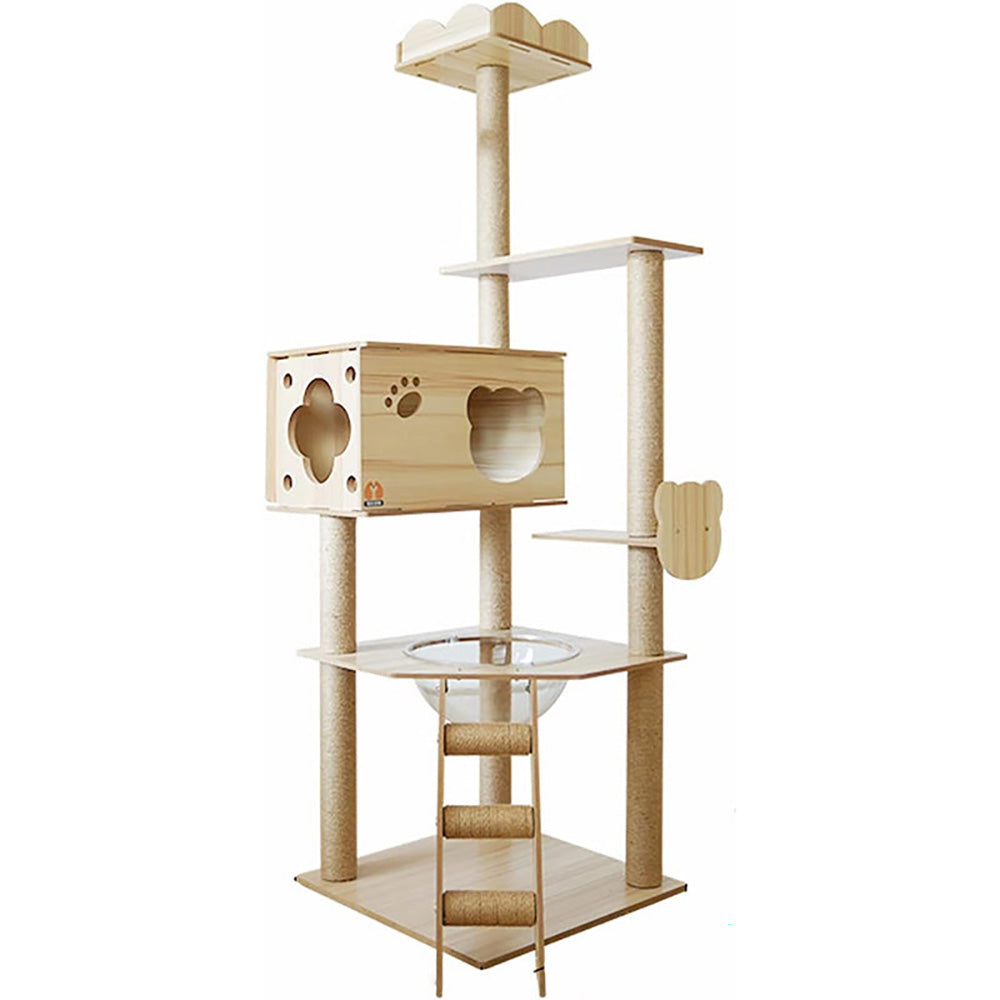 wood cat tree tower